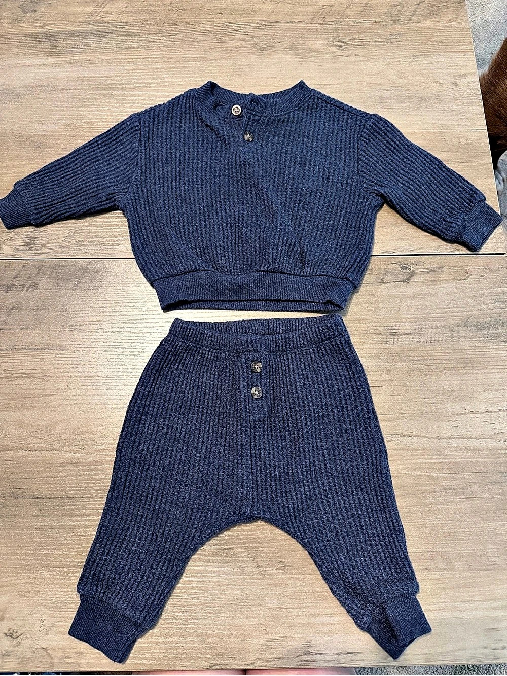 Old Navy Navy Ribbed 2 Piece Set- Size 3-6 Months